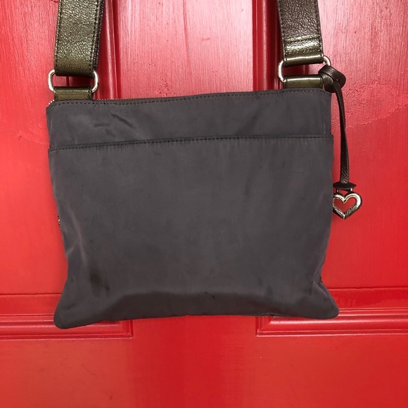 BRIGHTON Brown Leather and Nylon Crossbody Bag and Dustbag - Picture 6 of 13